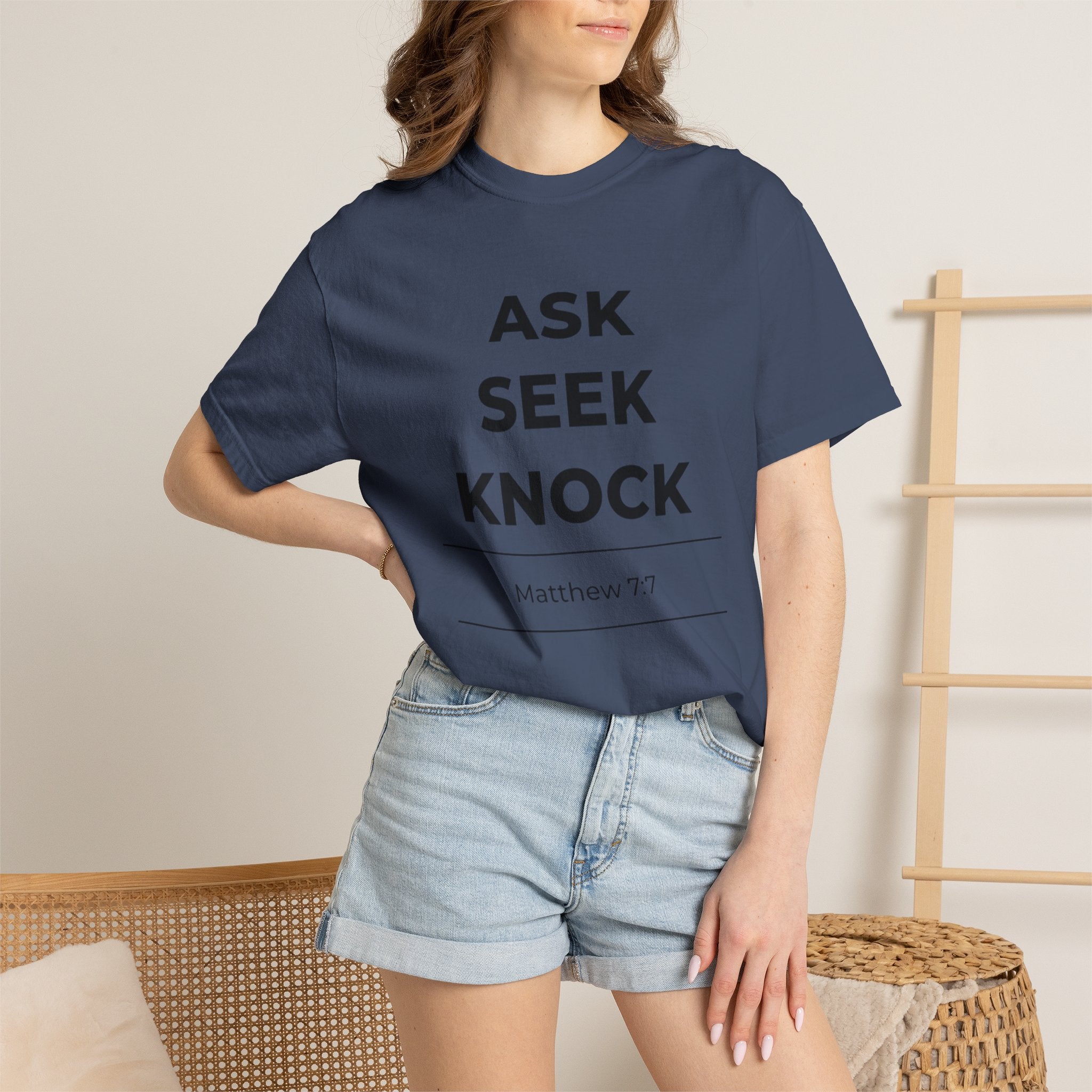 Ask Seek Knock Matthew 7:7 T-Shirt