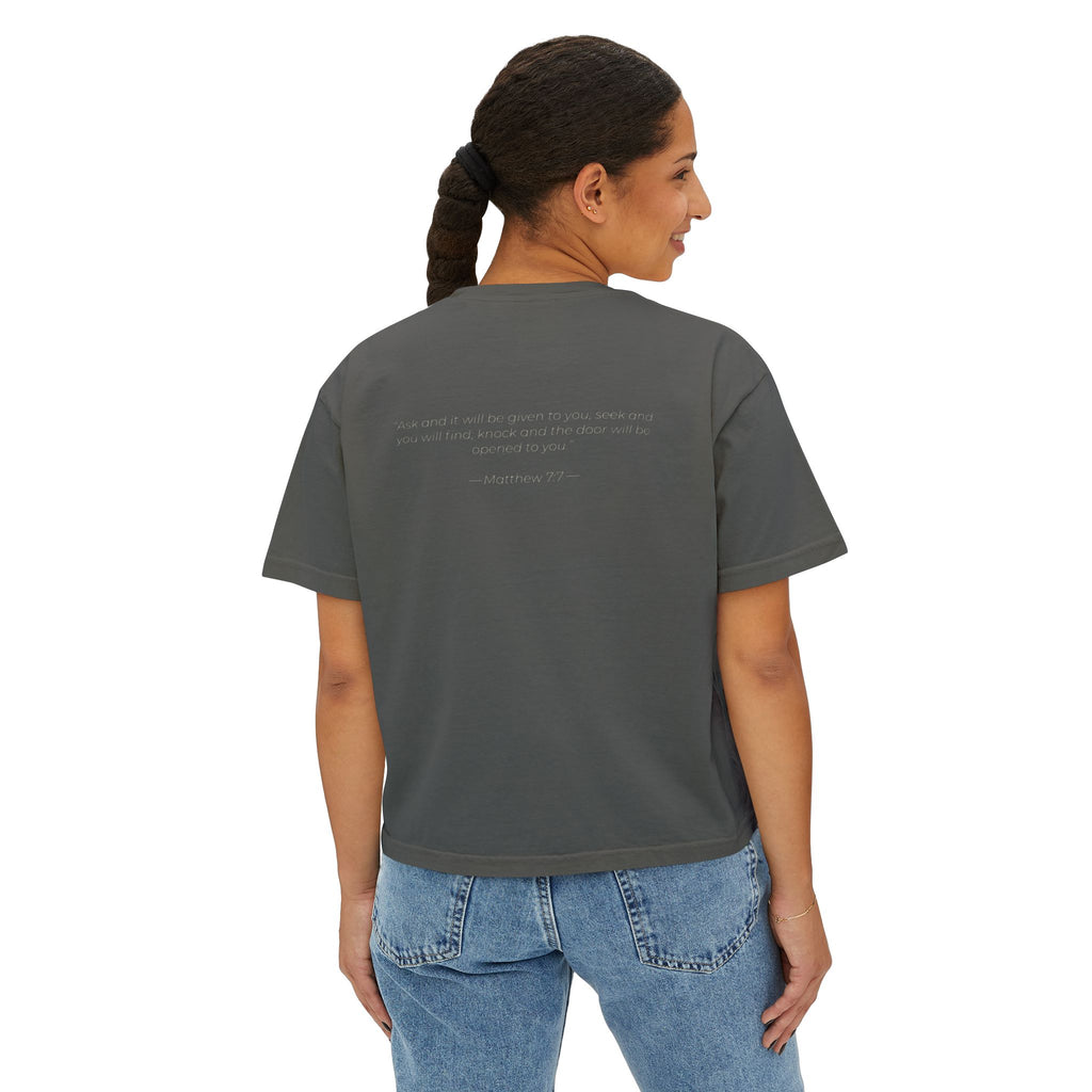 "Ask Seek Knock" Matthew 7:7 Women's Boxy Tee