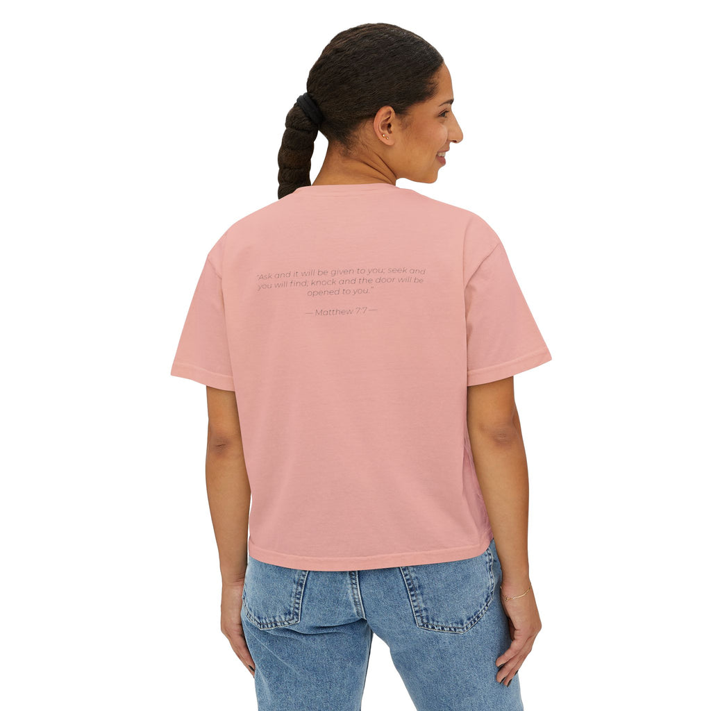 "Ask Seek Knock" Matthew 7:7 Women's Boxy Tee