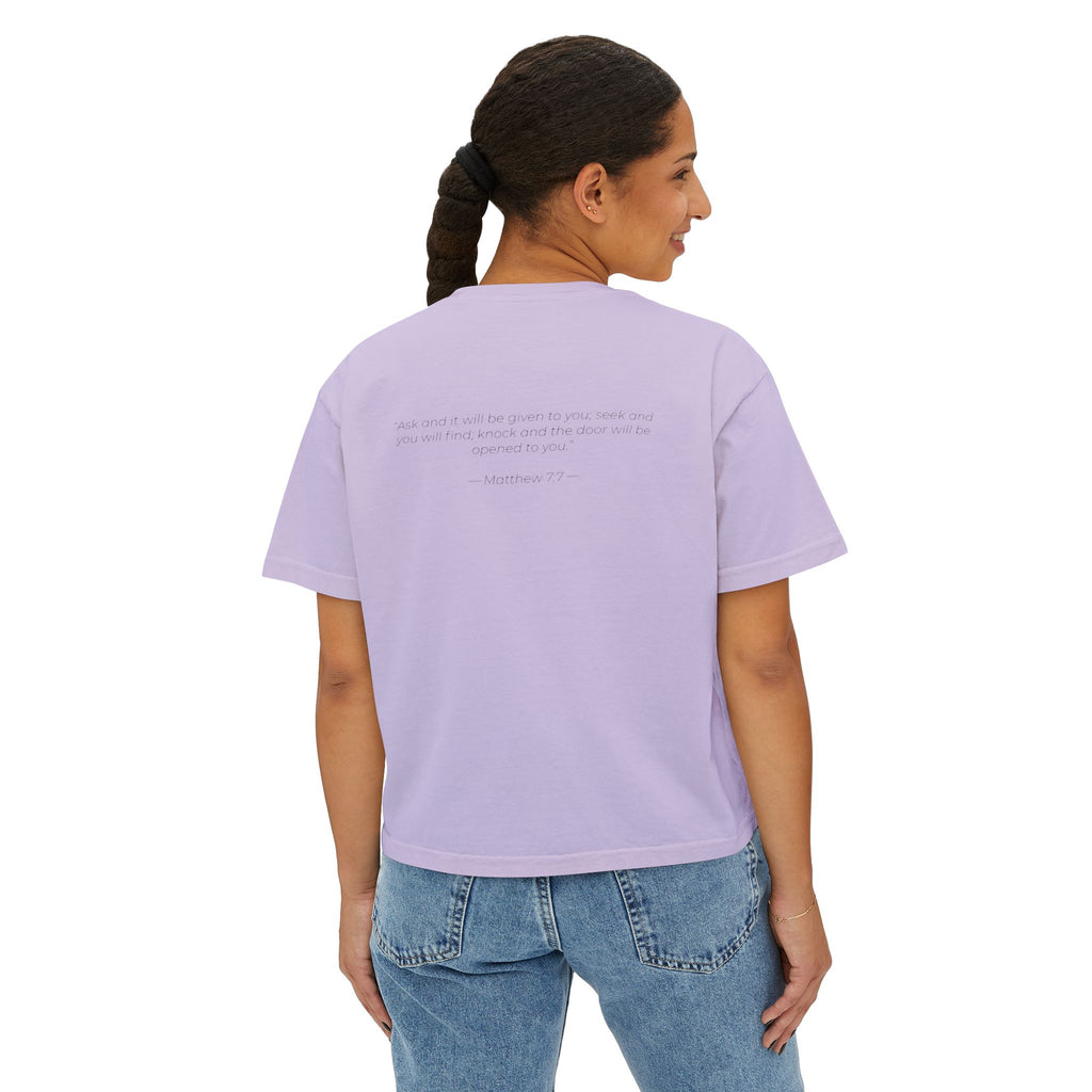 "Ask Seek Knock" Matthew 7:7 Women's Boxy Tee