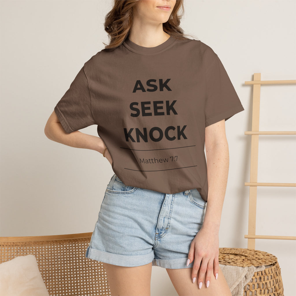 Ask Seek Knock Matthew 7:7 T-Shirt
