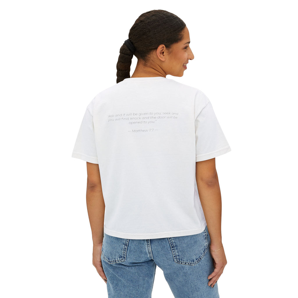 "Ask Seek Knock" Matthew 7:7 Women's Boxy Tee