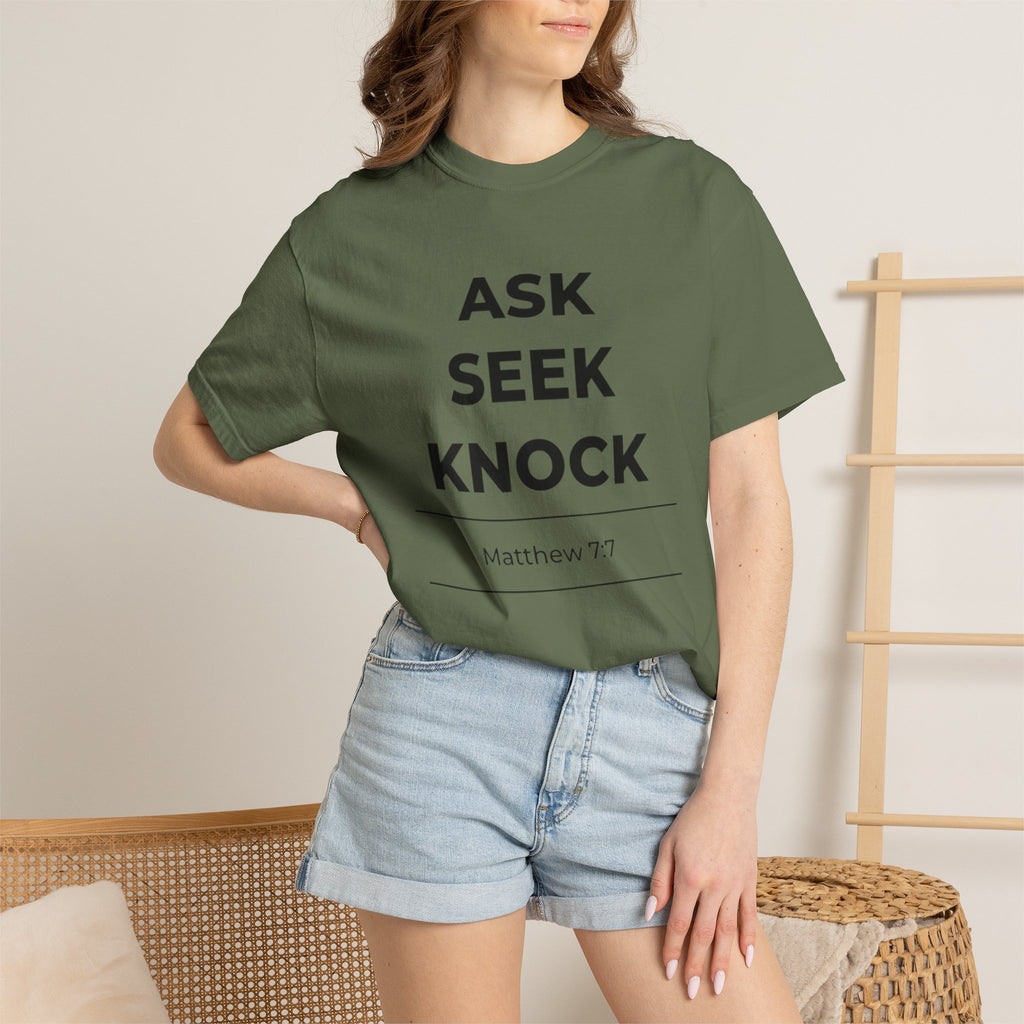 Ask Seek Knock Matthew 7:7 T-Shirt