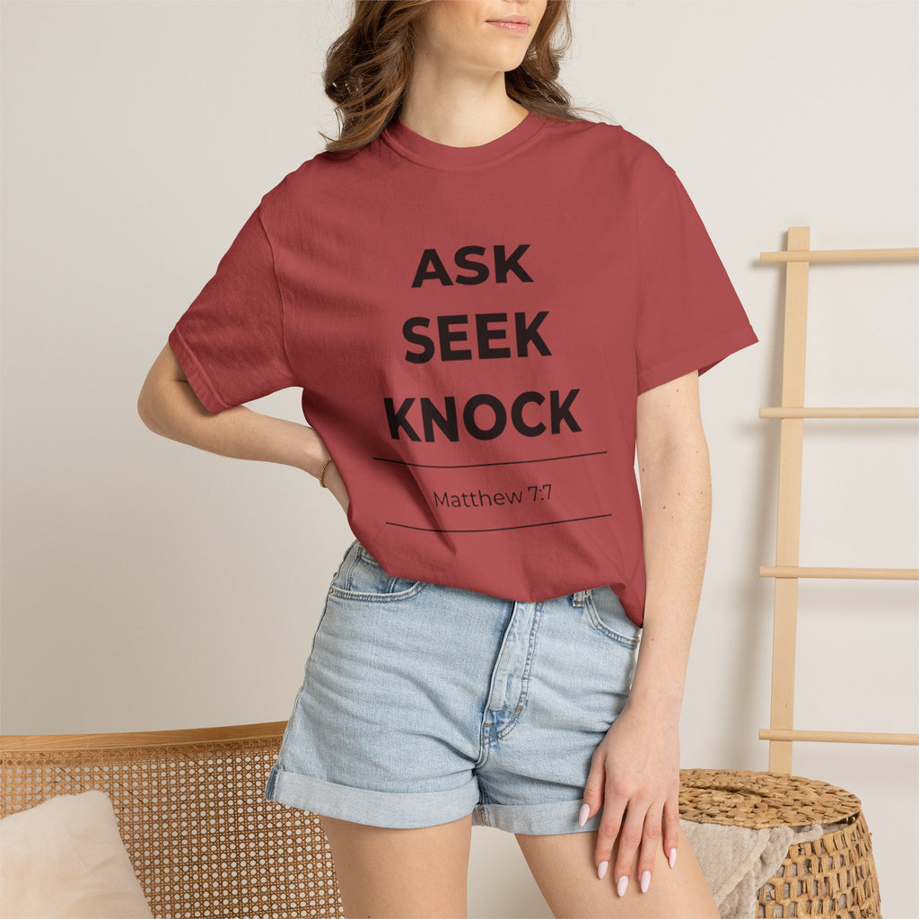 Ask Seek Knock Matthew 7:7 T-Shirt