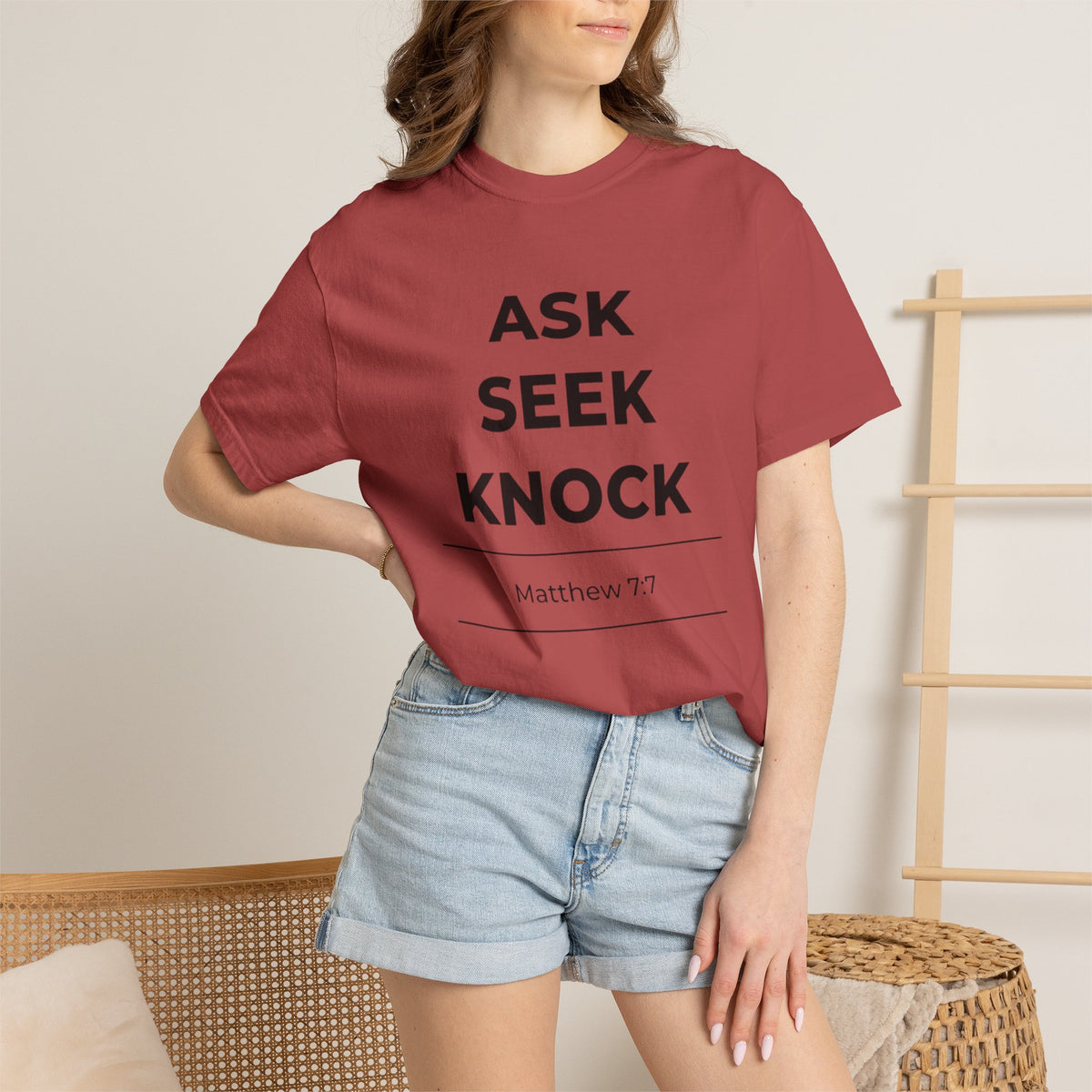 Ask Seek Knock Matthew 7:7 T-Shirt